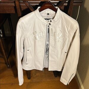 Harley-Davidson White Leather Motorcycle Jacket